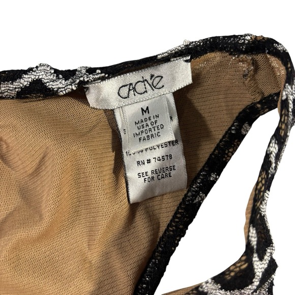 Cache Black and White Animal Print Blouse - Picture 4 of 8